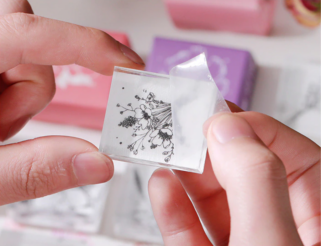 Flower Garden Rubber Stamp - Rye