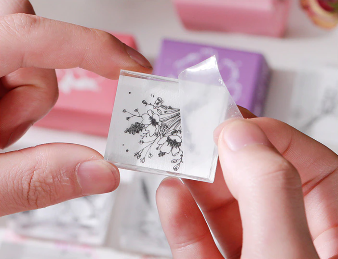 Flower Garden Rubber Stamp - Rye