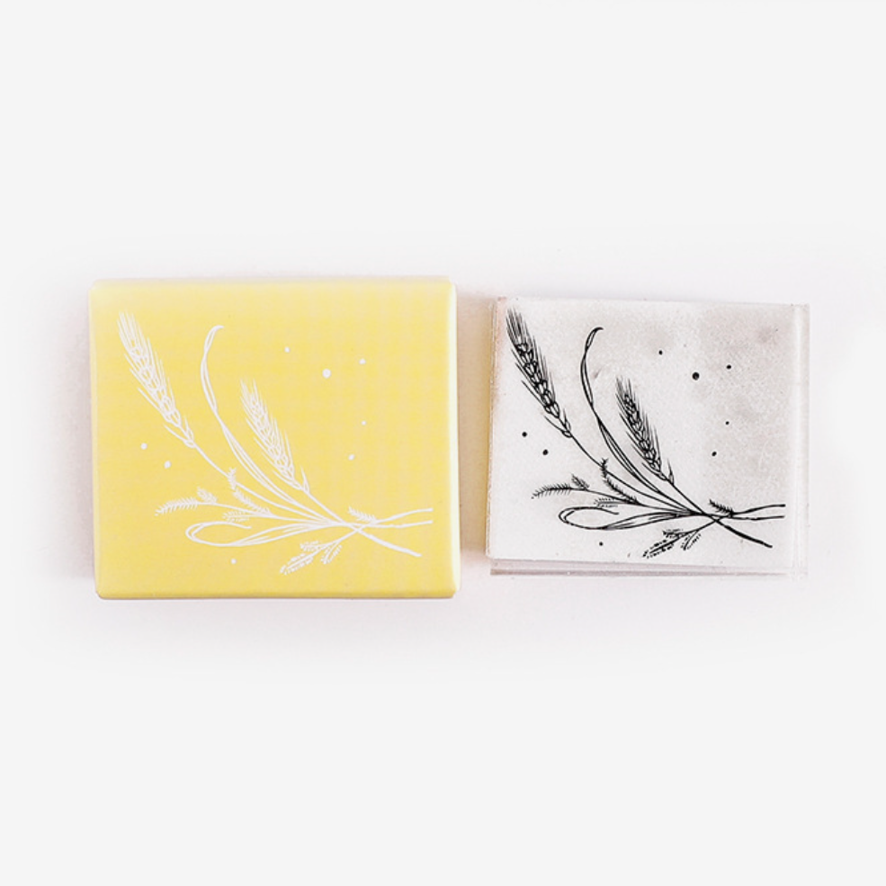 Flower Garden Rubber Stamp - Rye