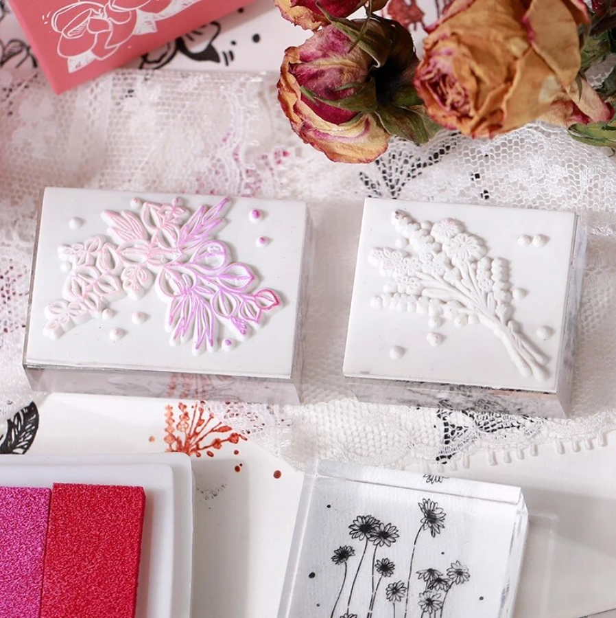 Flower Garden Rubber Stamp - Iris