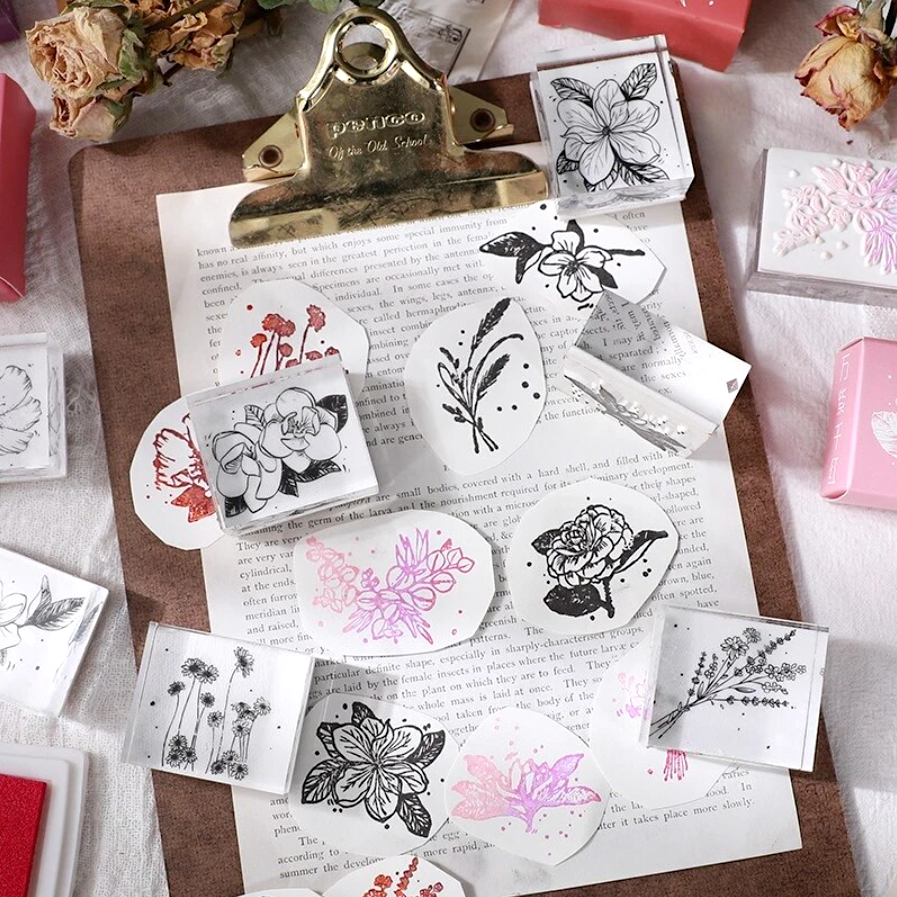 Flower Garden Rubber Stamp - Cosmos