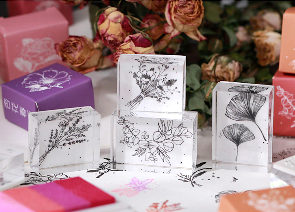 Flower Garden Rubber Stamp - Cosmos