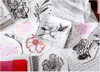 Flower Garden Rubber Stamp - Cosmos