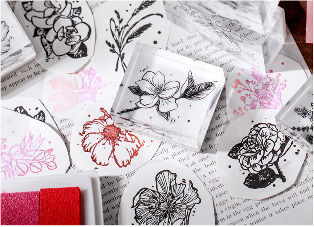 Flower Garden Rubber Stamp - Magnolia