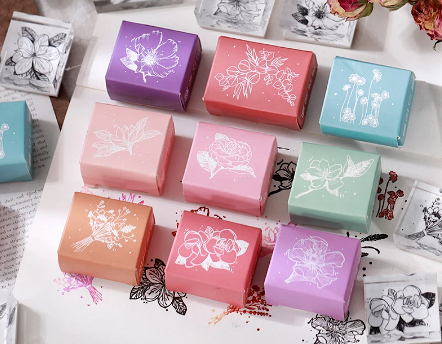 Flower Garden Rubber Stamp - Magnolia