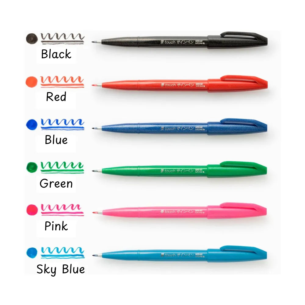 Fude Touch Sign Pen - 6 Color Set - Standard