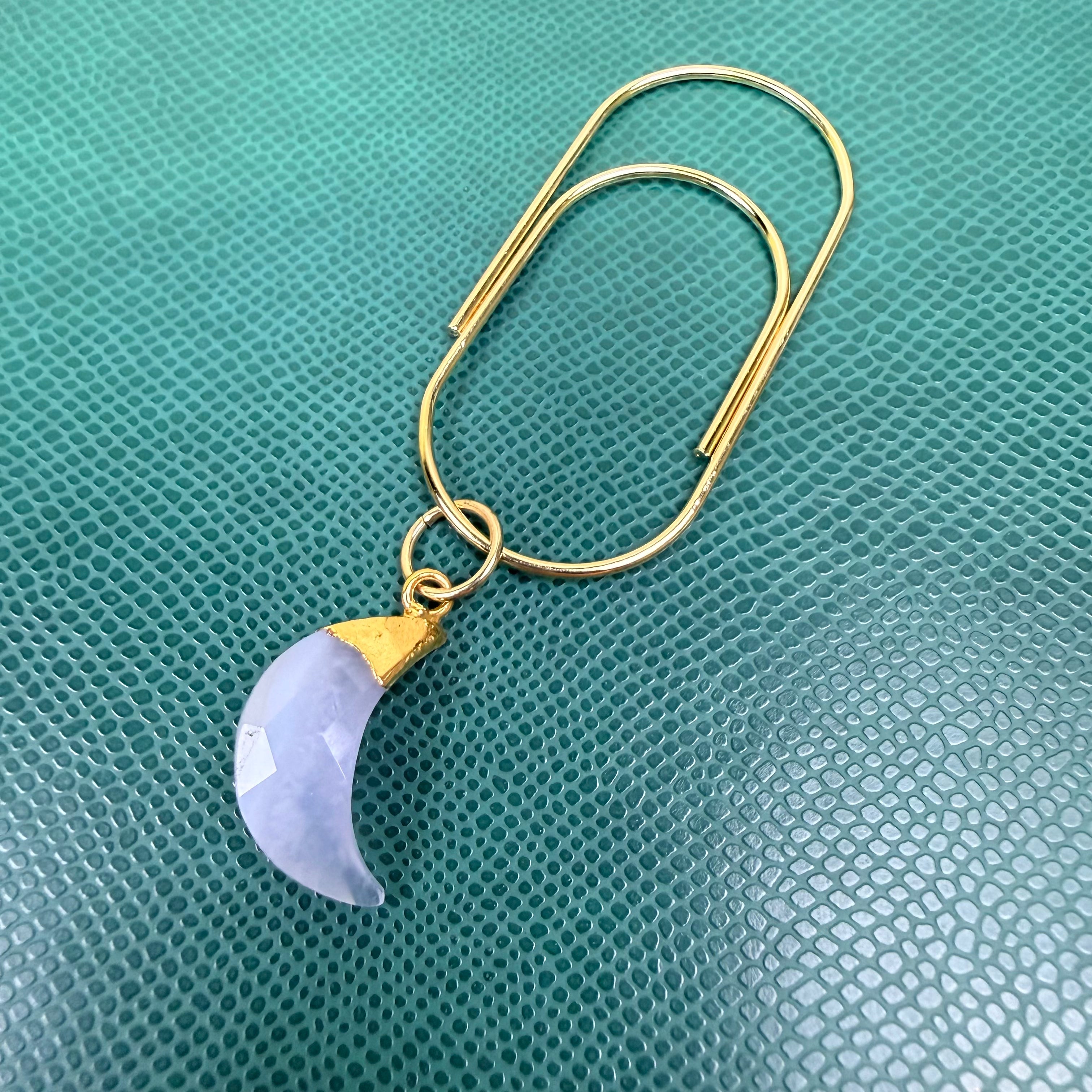 Good Witch Blue Lace Agate Moon Planner Charm