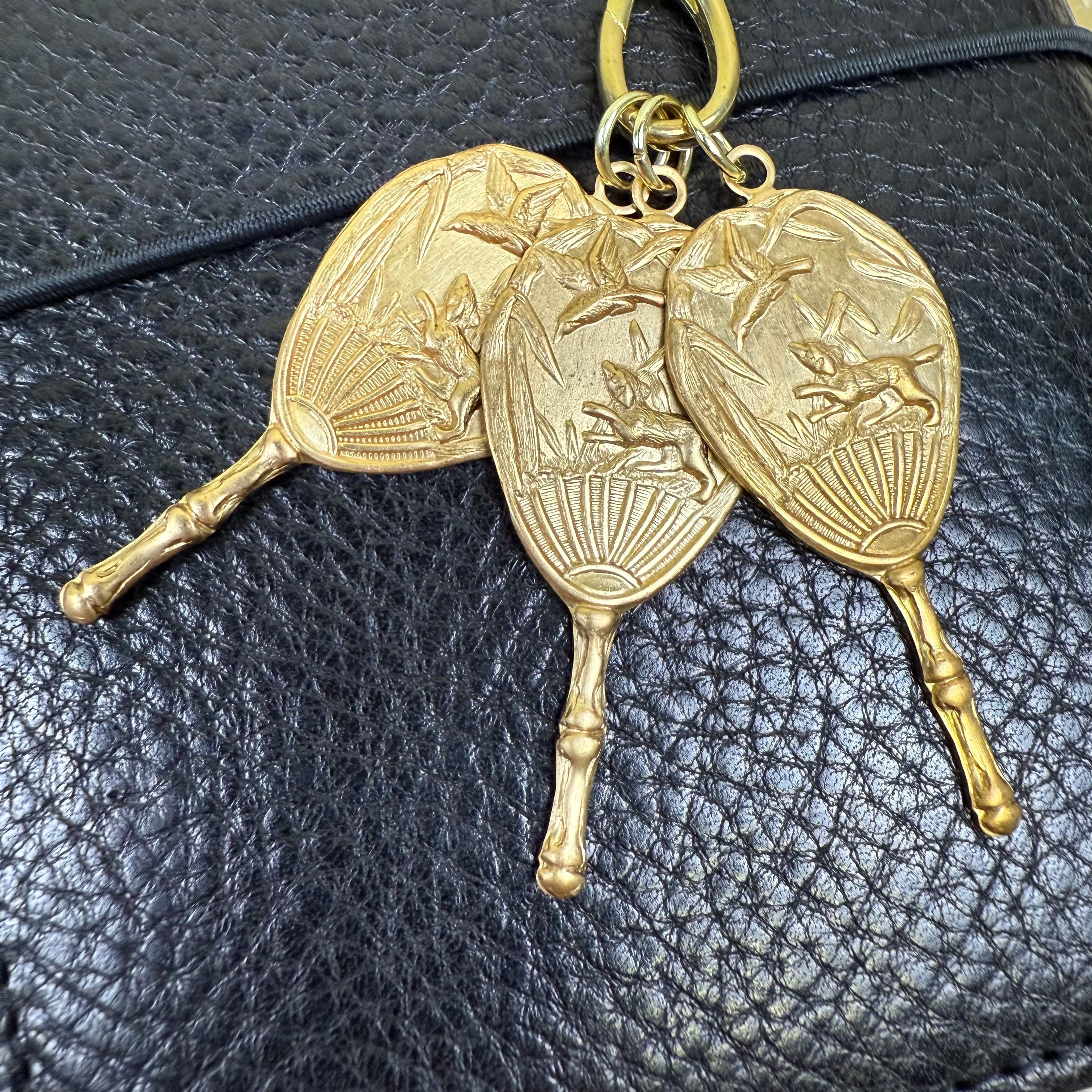 Oriental Fan Brass Charm for Traveler's Notebook