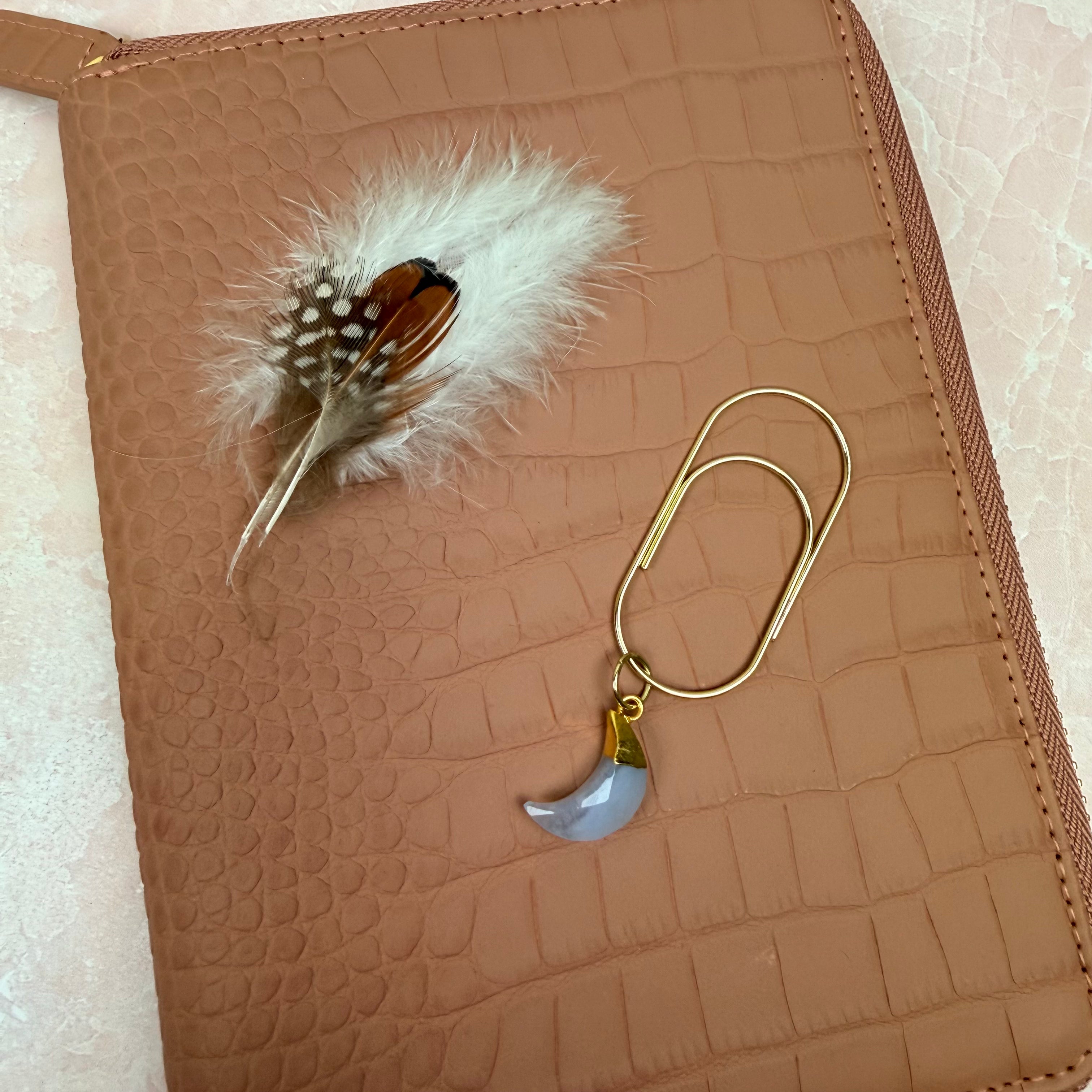 Good Witch Blue Lace Agate Moon Planner Charm