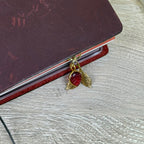 Good Witch Pink Tourmaline and Brass Leaves Planner Charm