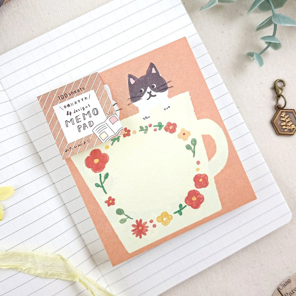 Furukawashiko 4 Designs Memo Pad - Cat