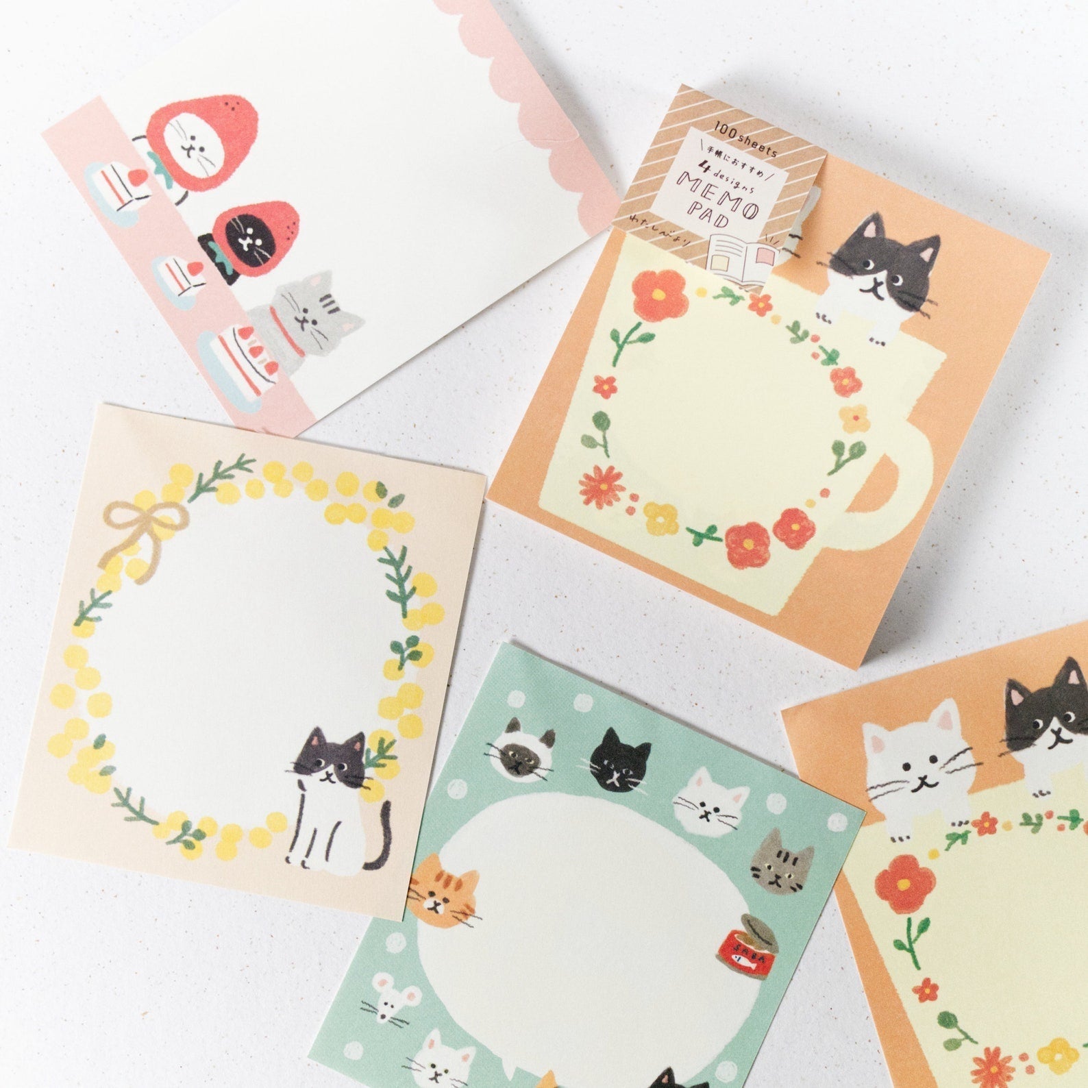 Furukawashiko 4 Designs Memo Pad - Cat