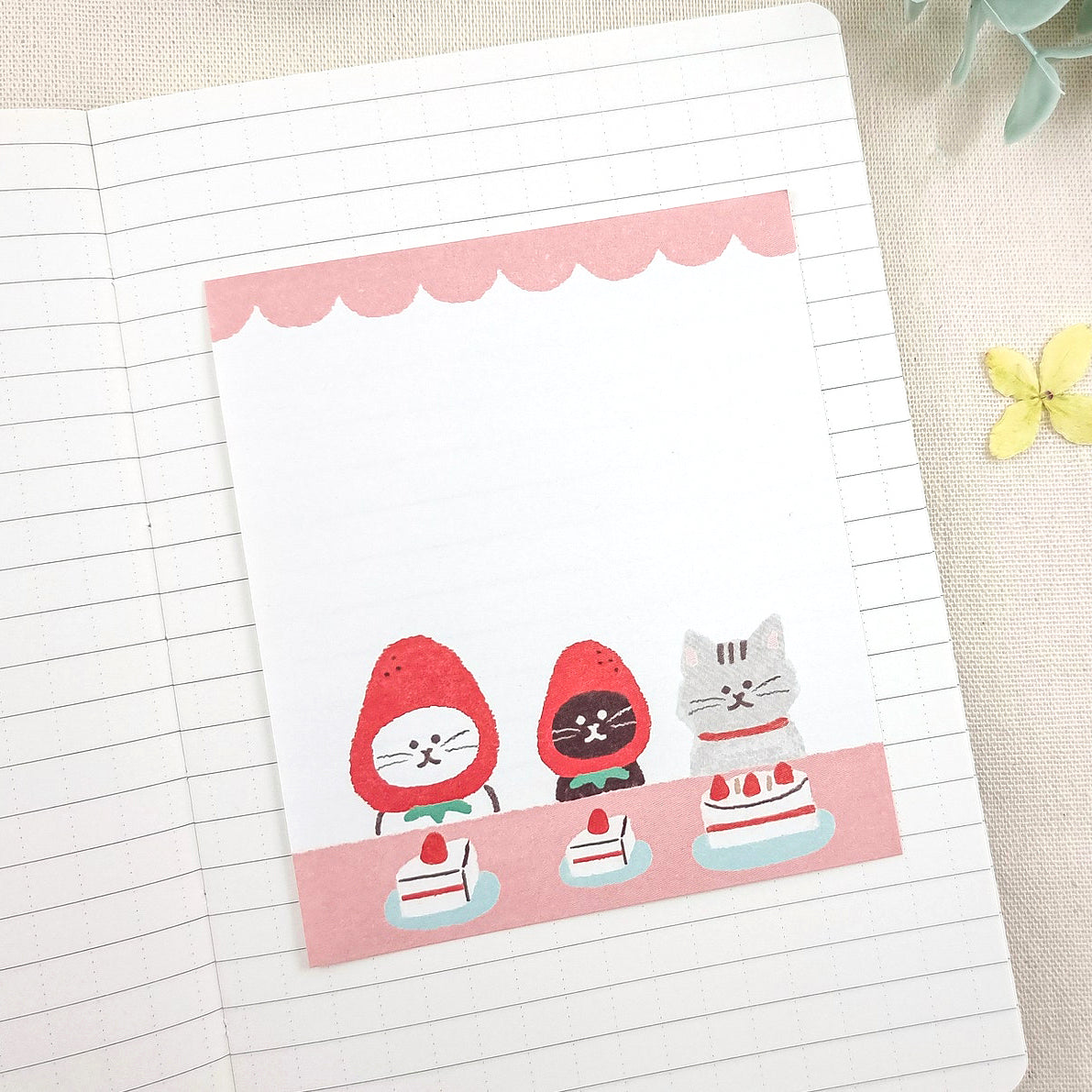 Furukawashiko 4 Designs Memo Pad - Cat