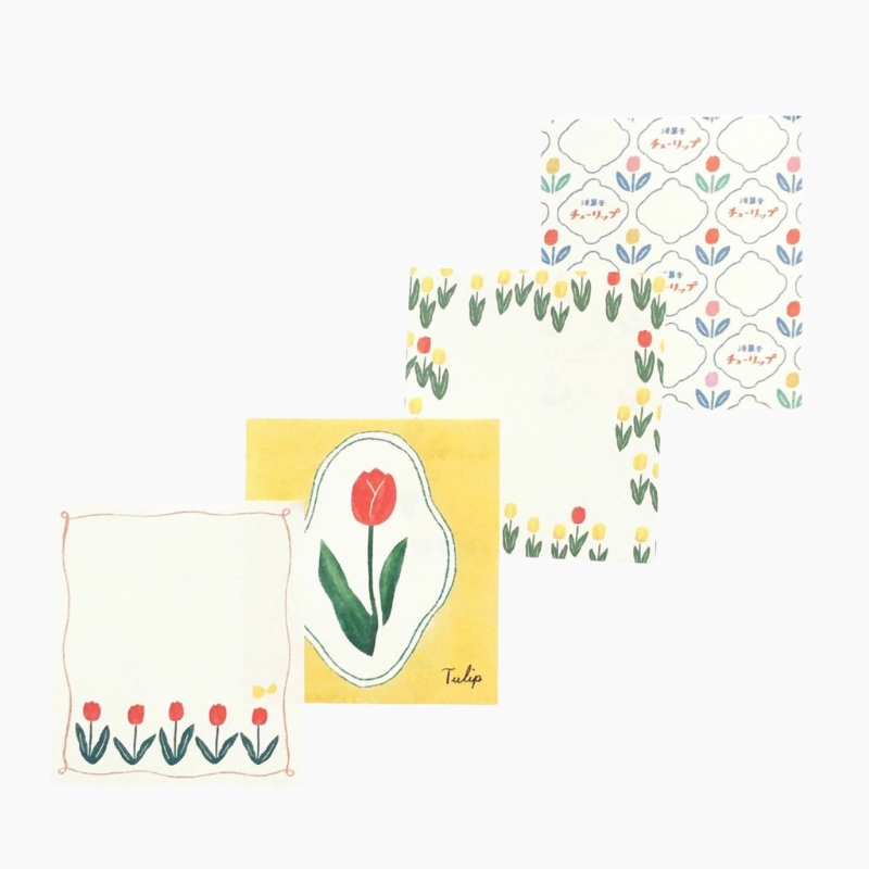 Furukawashiko 4 Designs Memo Pad - Tulips
