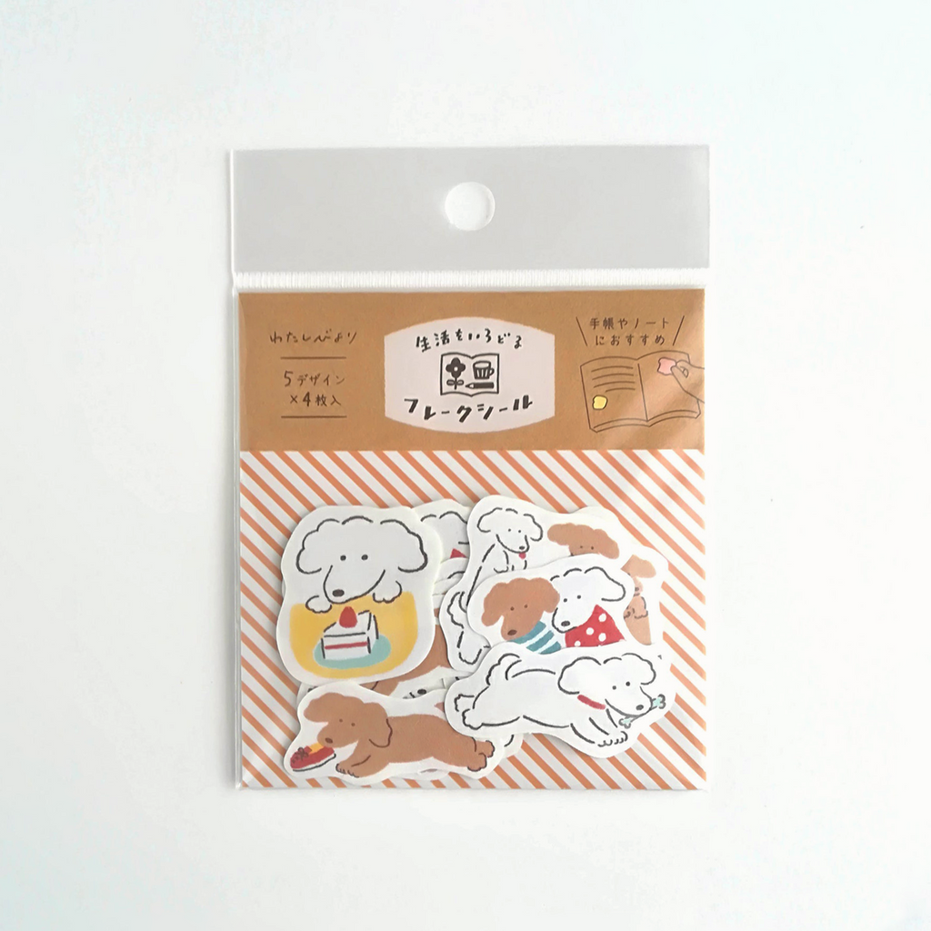Furukawashiko Flake Stickers - Relaxed Dog