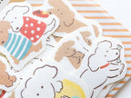 Furukawashiko Flake Stickers - Relaxed Dog