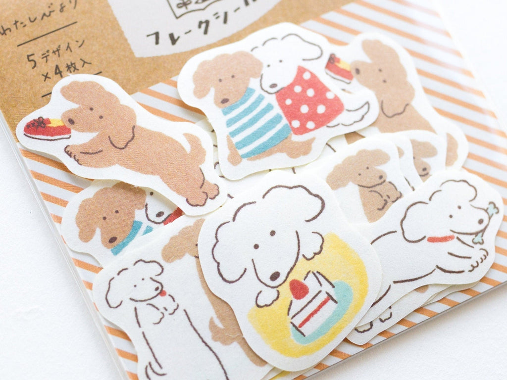 Furukawashiko Flake Stickers - Relaxed Dog