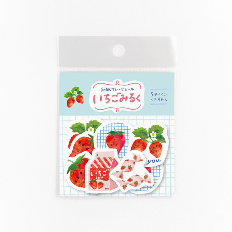 Furukawashiko Flake Stickers - Strawberries