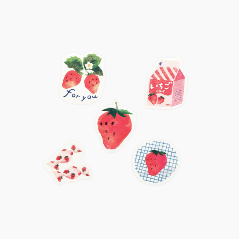 Furukawashiko Flake Stickers - Strawberries