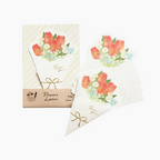 Furukawashiko Flower Bouquet Greeting Card - Tulips - Set Of 8