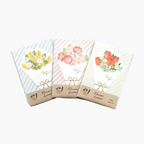Furukawashiko Flower Bouquet Greeting Card - Tulips - Set Of 8