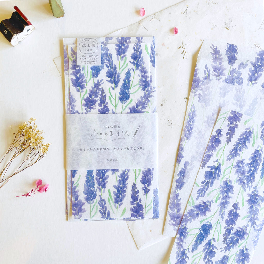 Furukawashiko Japanese Style Message Card Set - Lavender