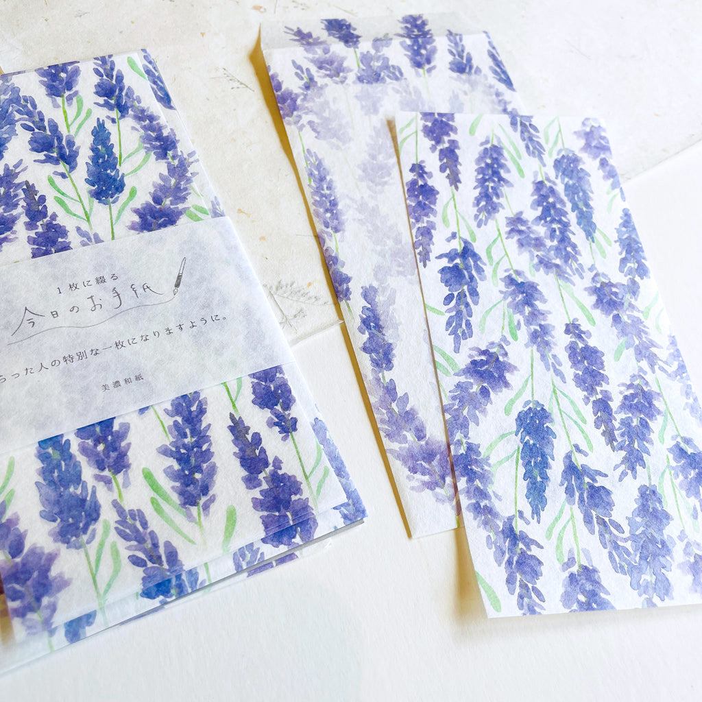Furukawashiko Japanese Style Message Card Set - Lavender