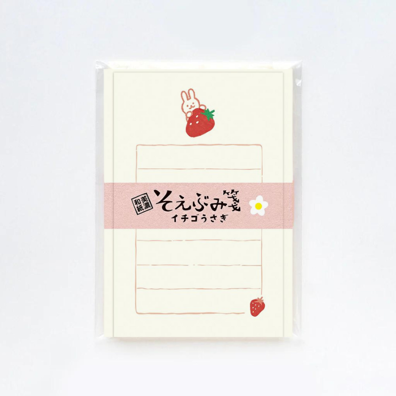 Furukawashiko Mini Letter Set - Rabbit & Strawberry