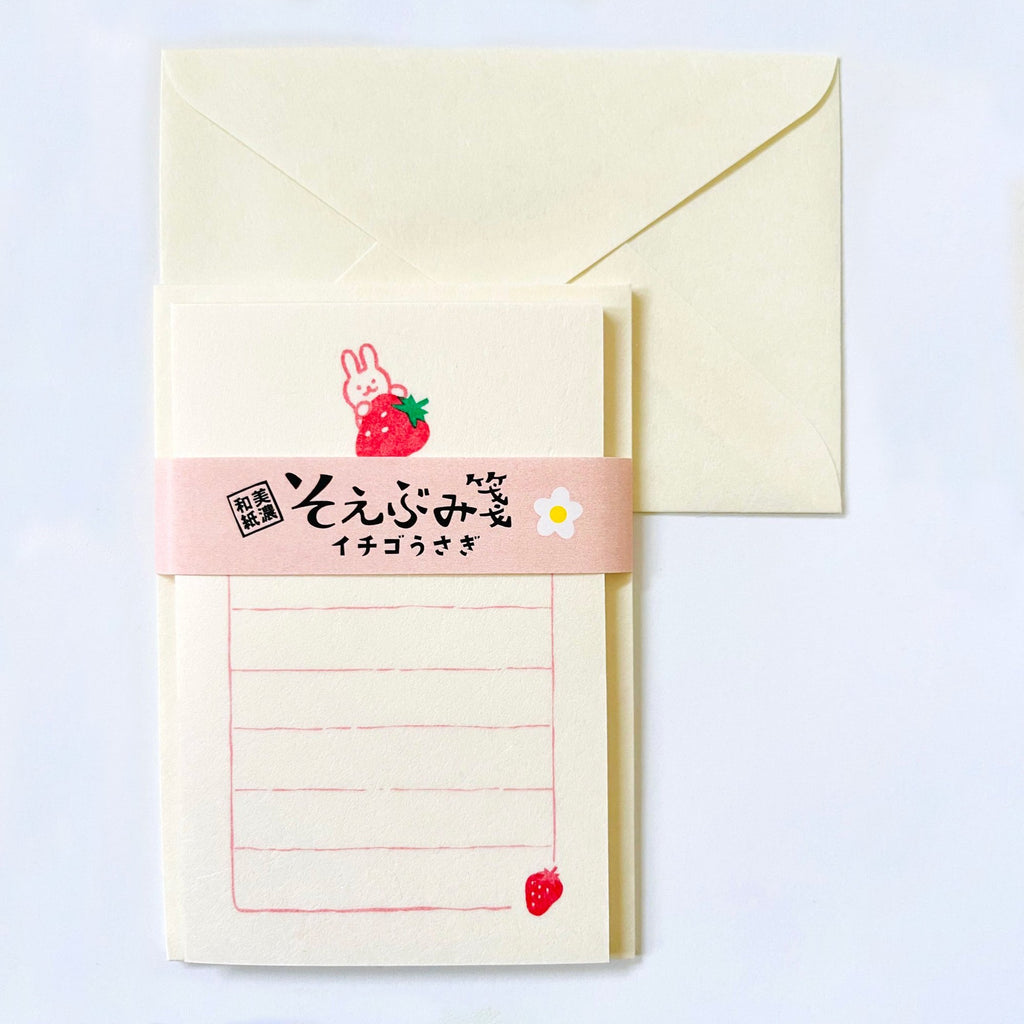 Furukawashiko Mini Letter Set - Rabbit & Strawberry
