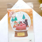 Furukawashiko Snow Globe Christmas Message Card - Forest Animals - Limited Edition