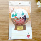 Furukawashiko Snow Globe Christmas Message Card - Forest Animals - Limited Edition