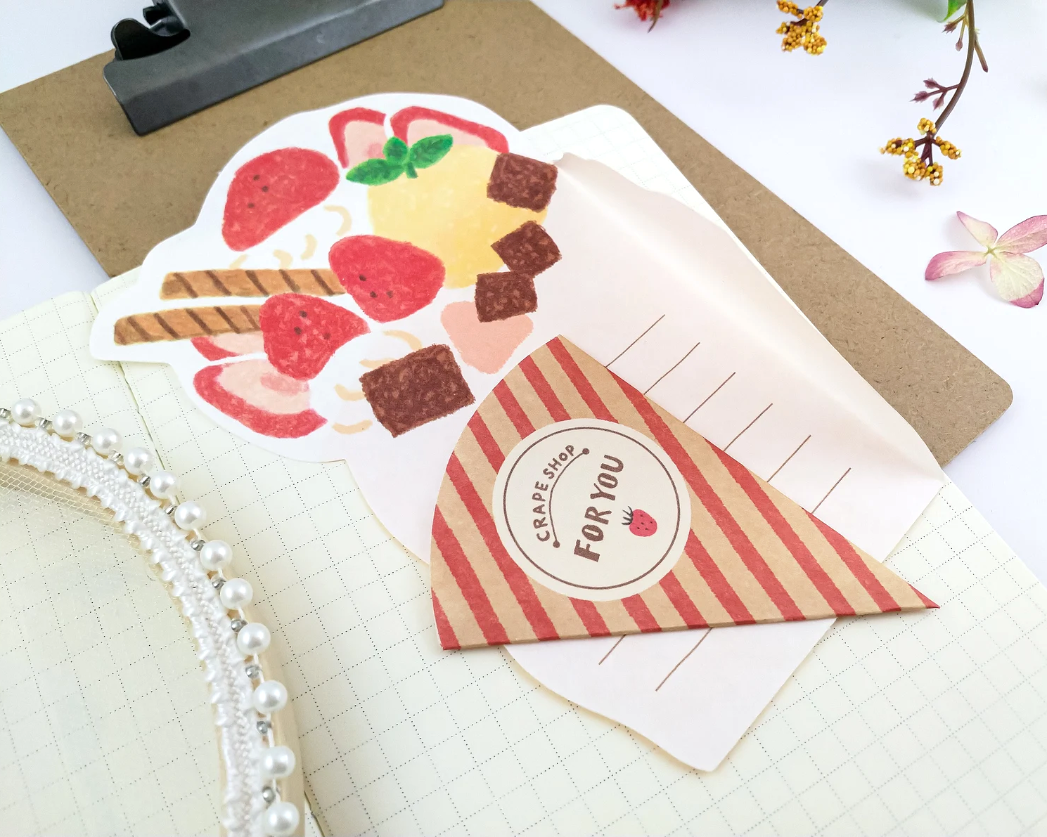 Furukawashiko Strawberry Crepe Greeting Card