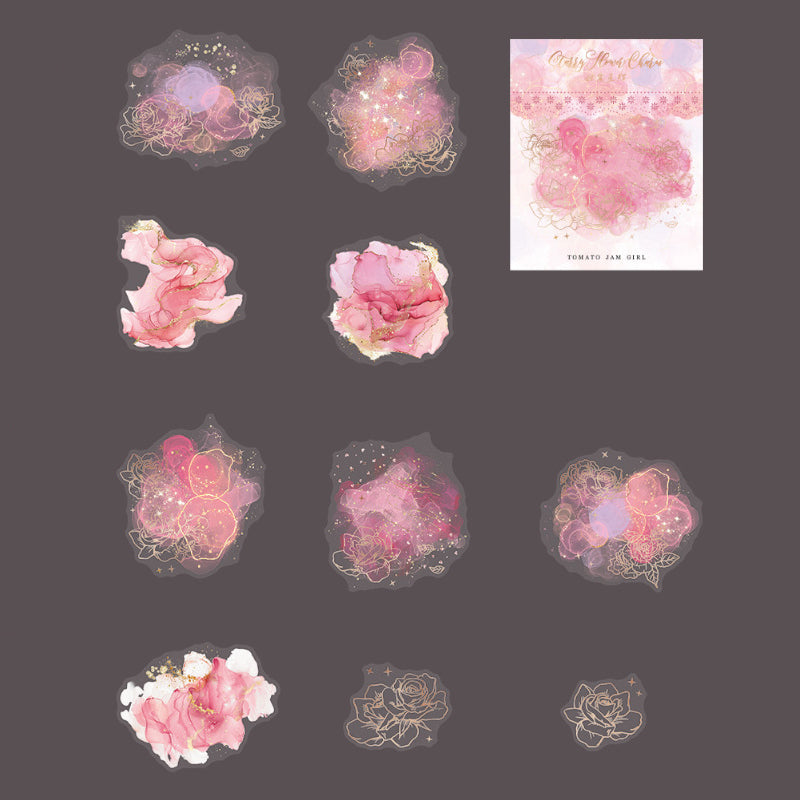 Gilded Flower Glow Stickers
