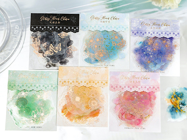 Gilded Flower Glow Stickers