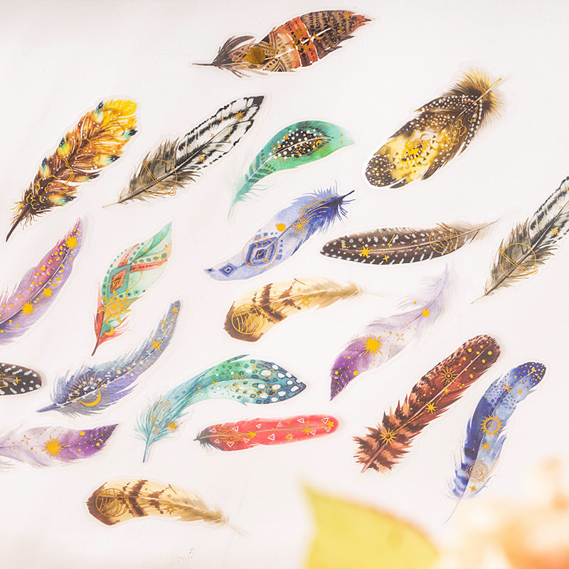 Glistening Feather Stickers