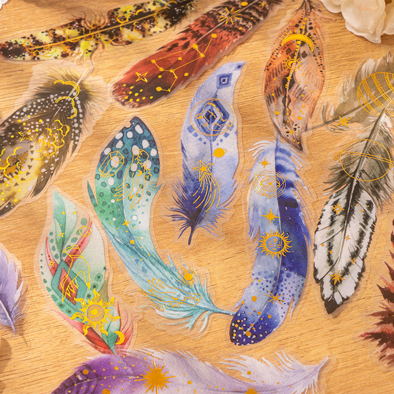Glistening Feather Stickers