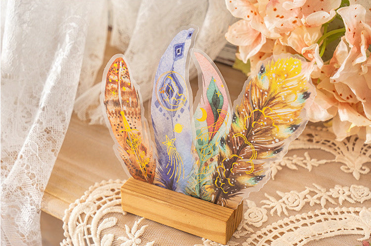Glistening Feather Stickers