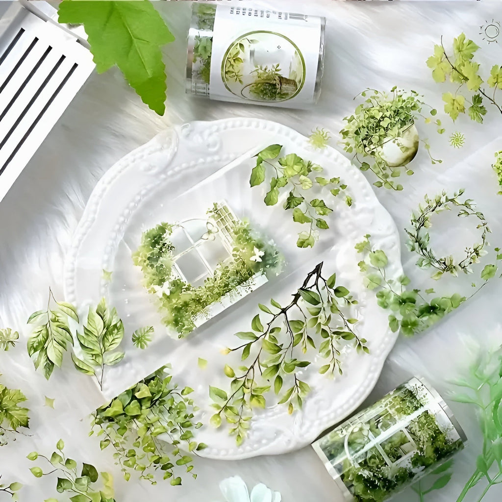Greenery Garland Clear Masking Tape - Extra Wide