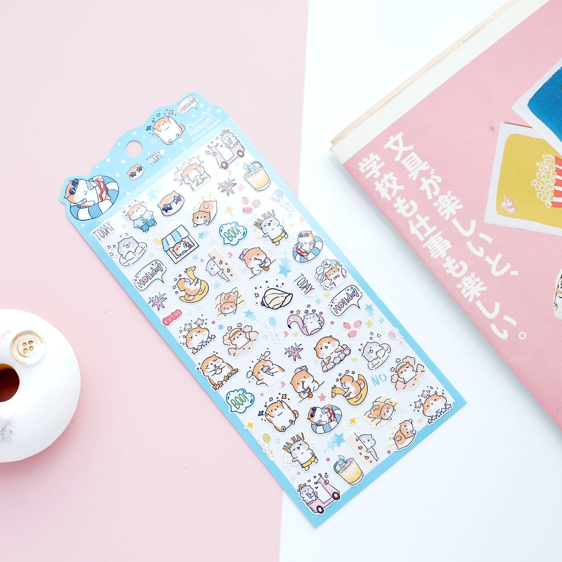 Nekoni Animals Love Food Stickers