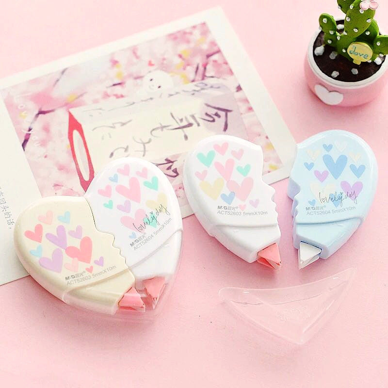Heart Shaped Correction Tape - Set of 2