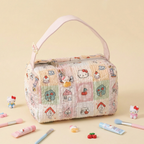 Hello Kitty Patchwork Print Cosmetic Bag