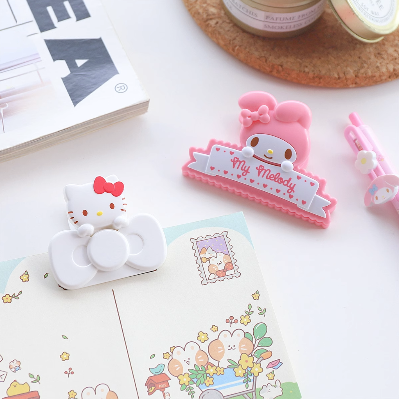 Hello Kitty & My Melody Binder Clip