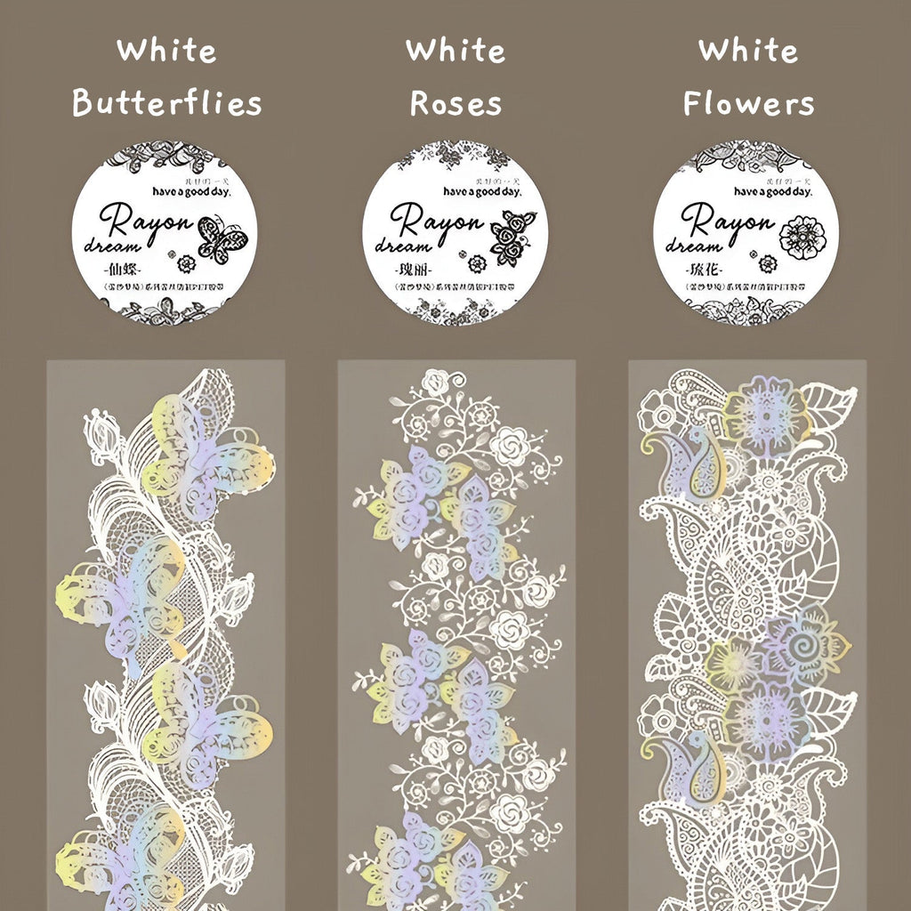 Holo Lace Pattern Clear Washi Tape