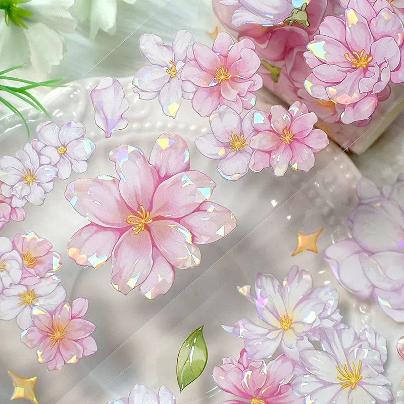 Holographic Sakura Clear Masking Tape - Extra Wide