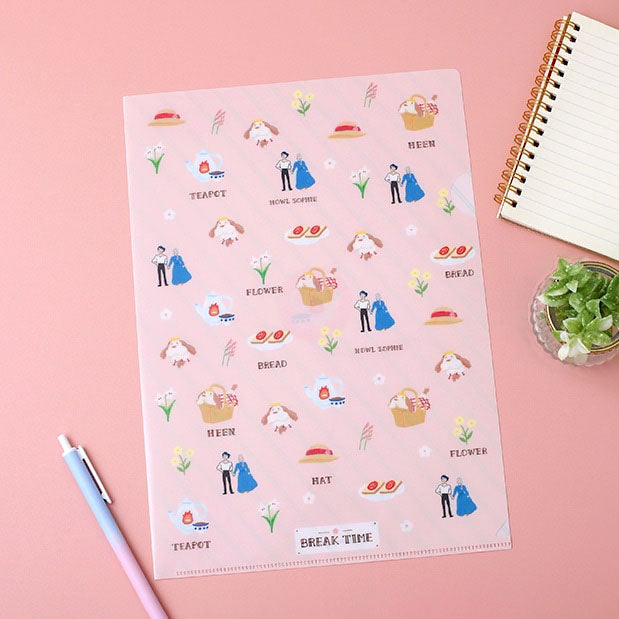 Howl's Moving Castle A4 Clear Folder - Flowers