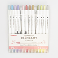 Clickart Water Based Markers 12-Color Set (Zebra)