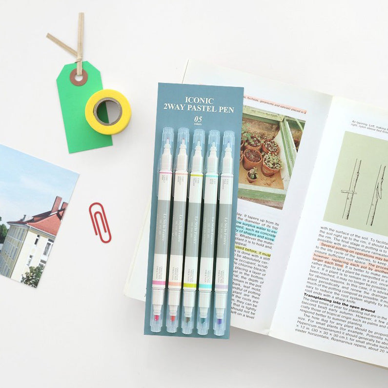 Iconic 2 Way Marker Pen Set - Pastel
