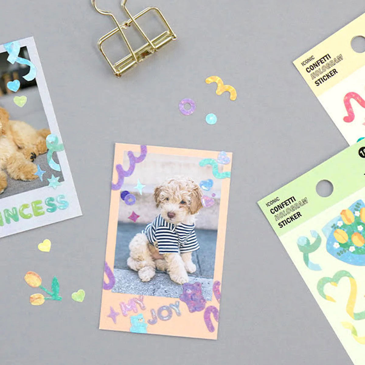 Iconic Confetti Hologram Stickers