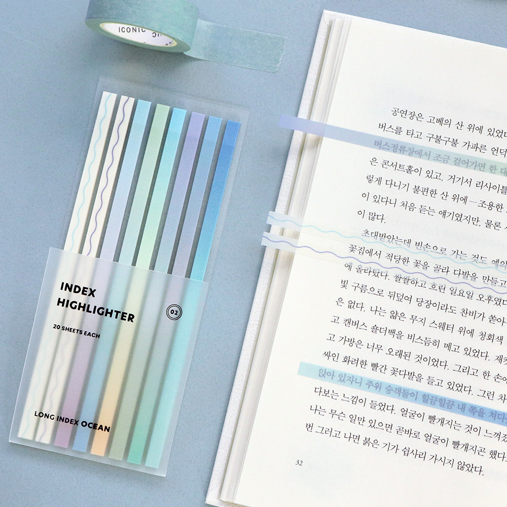 Iconic Index Long Highlighter Sticky Notes