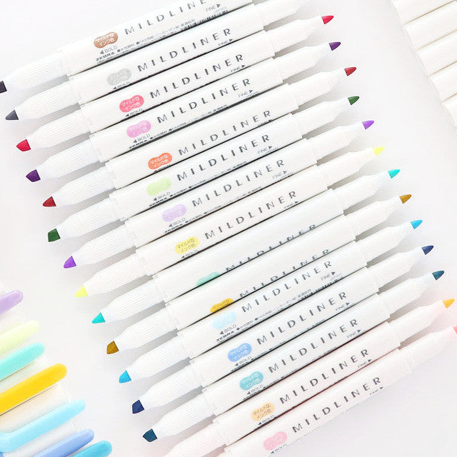 Zebra Mildliner Double Sided Highlighters - 5 Cool Color Set